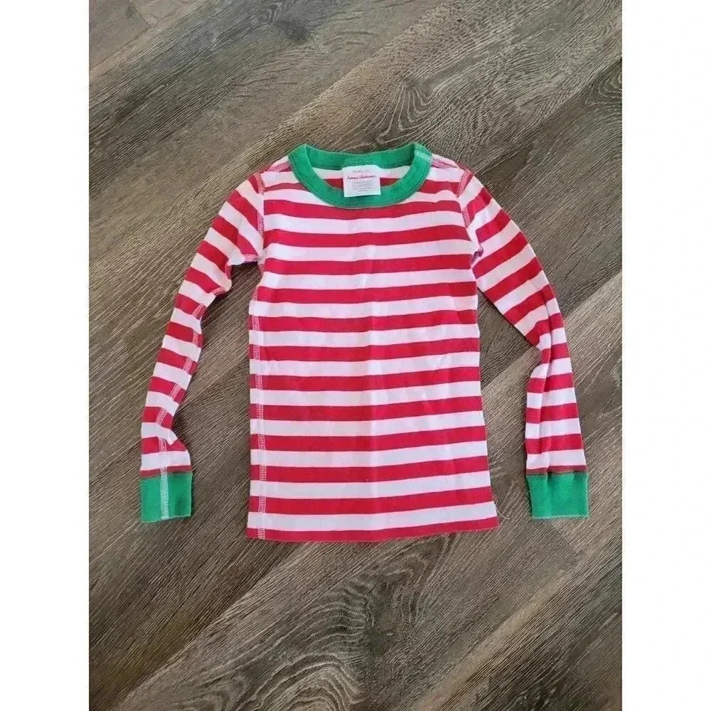 Hanna Andersson girls christmas striped Pajama top size 5